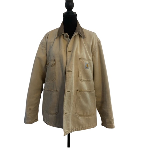 Vintage Carhartt Barn Chore wool Blanket Lined Jacket vtg wear worn men’s large - Picture 1 of 12